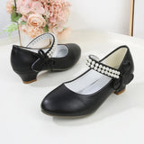 Girls’ Classic Pearl Strap Shoes