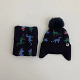 Thick Winter Dino Hat & Neck Warmer