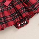 Red Plaid Christmas Themed Romper