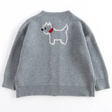 Girls’ Cardigan with Embroidered Dogs