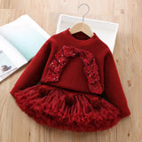 Holiday Ruby Tulle Skirt & Pullover