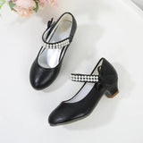 Girls’ Classic Pearl Strap Shoes