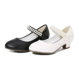 Girls’ Classic Pearl Strap Shoes