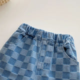 Unisex Checkered Denim Pants