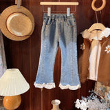 Girl's Classic Cardigan & Jeans 3 Piece