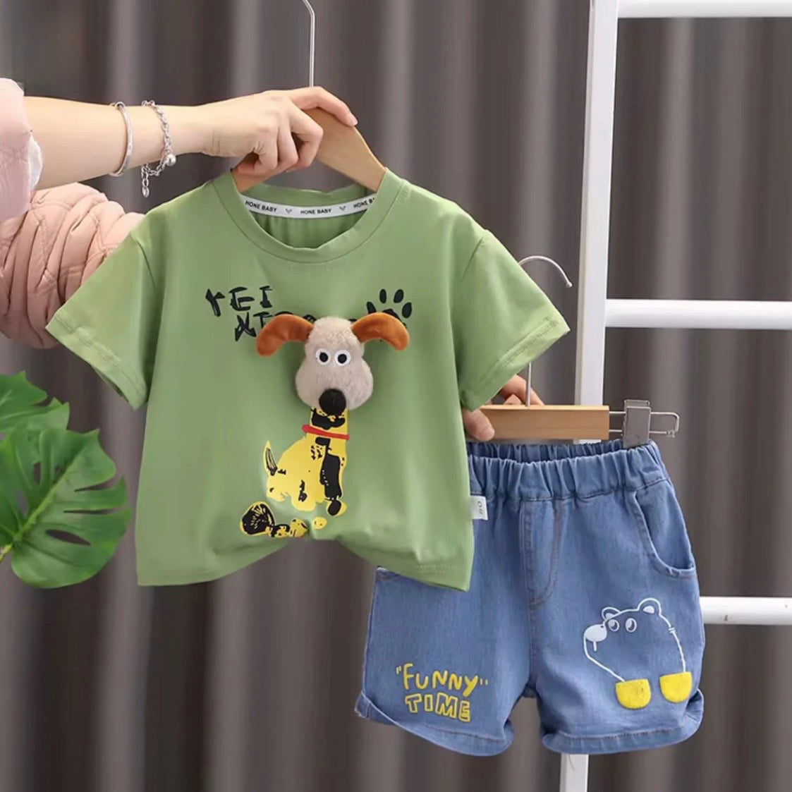 Unisex Playful Doggy Summer Set