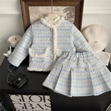Snow Club Plush Chic Coat & Skirt Set