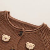 Cocoa Bear Knit Pants & Cardigan Set