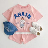 AGAIN Bear Unisex T-Shirt and Shorts Sets