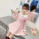 Audrey Wool-Blend Bow Collar Dress