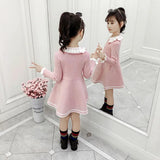 Audrey Wool-Blend Bow Collar Dress