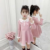 Audrey Wool-Blend Bow Collar Dress
