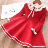 Audrey Wool-Blend Bow Collar Dress