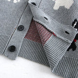 Girls’ Cardigan with Embroidered Dogs