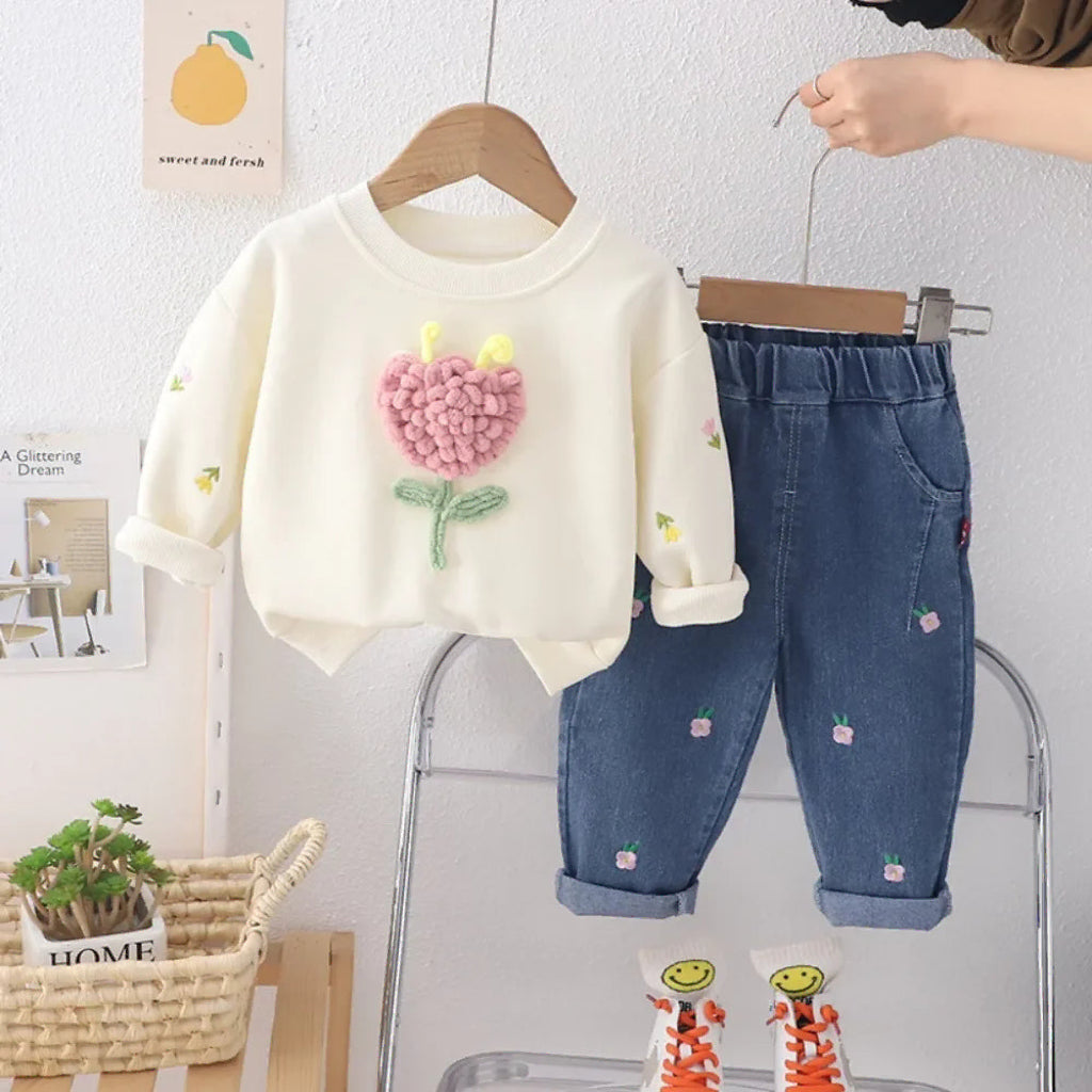 Little Girls’ Sunny Flower 2-PIECE Outfit
