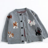 Girls’ Cardigan with Embroidered Dogs