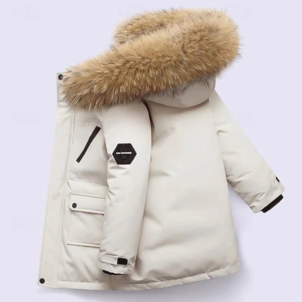 Unisex Warm Winter Jacket with Faux Fur