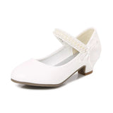 Girls’ Classic Pearl Strap Shoes