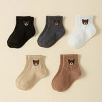 Babies’ Teddy Bear Ankle Socks Set of 5
