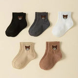 Babies’ Teddy Bear Ankle Socks Set of 5