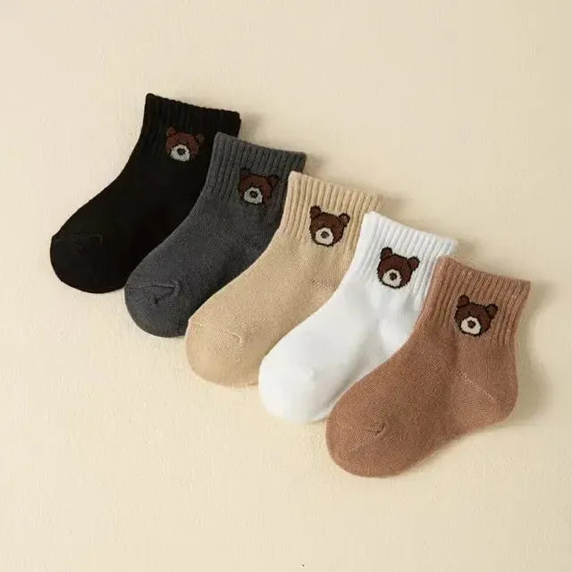 Babies’ Teddy Bear Ankle Socks Set of 5