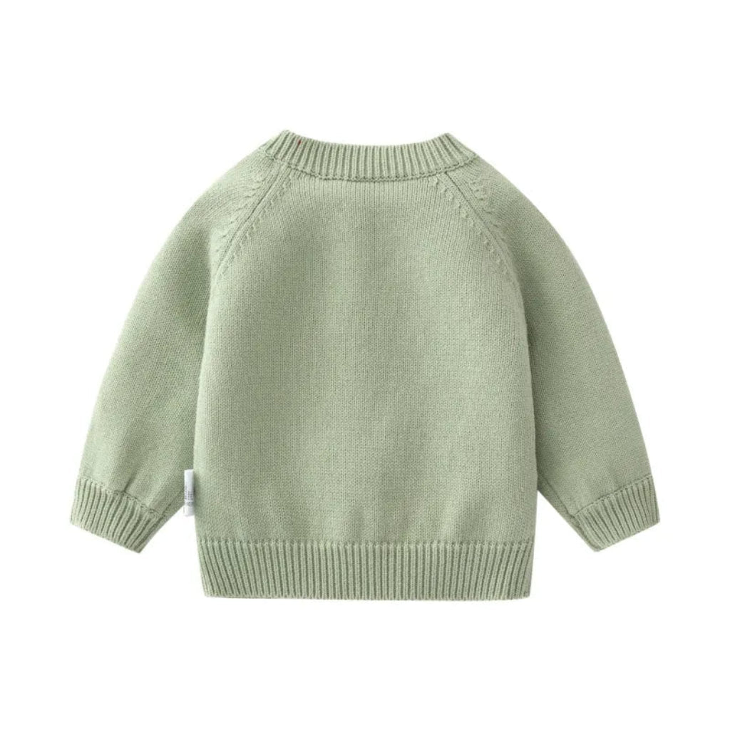 Baby Girls Flower Embroidered Knit Cotton Cardigan