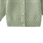 Baby Girls Flower Embroidered Knit Cotton Cardigan