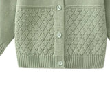 Baby Girls Flower Embroidered Knit Cotton Cardigan
