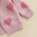 Baby Girls’ Pink Heart Knit Cardigan