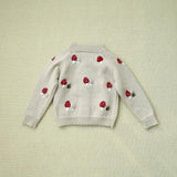 Beige Mushroom Knit Cardigan for Kids