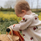 Beige Mushroom Knit Cardigan for Kids