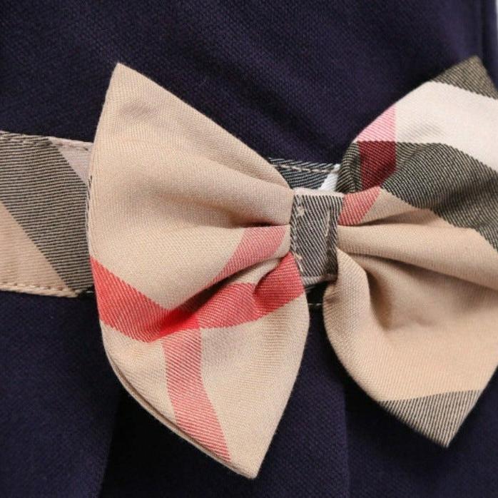 Bow Boho Dress Navy Blue