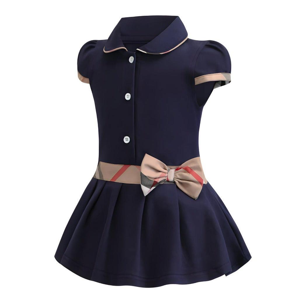 Bow Boho Dress Navy Blue