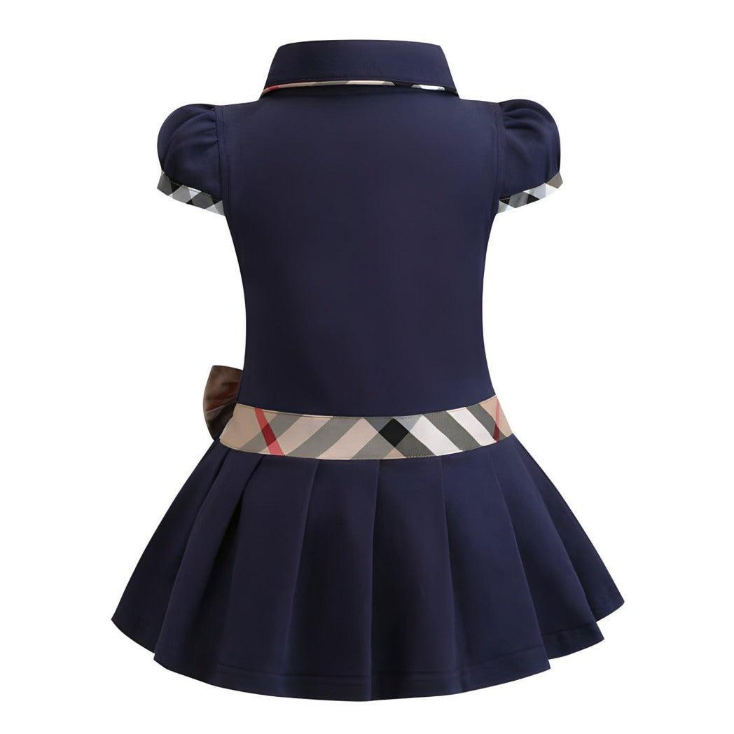 Bow Boho Dress Navy Blue