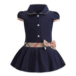Bow Boho Dress Navy Blue