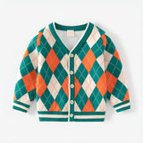 Boy's Argyle Cardigan