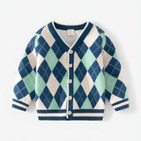 Boy's Argyle Cardigan