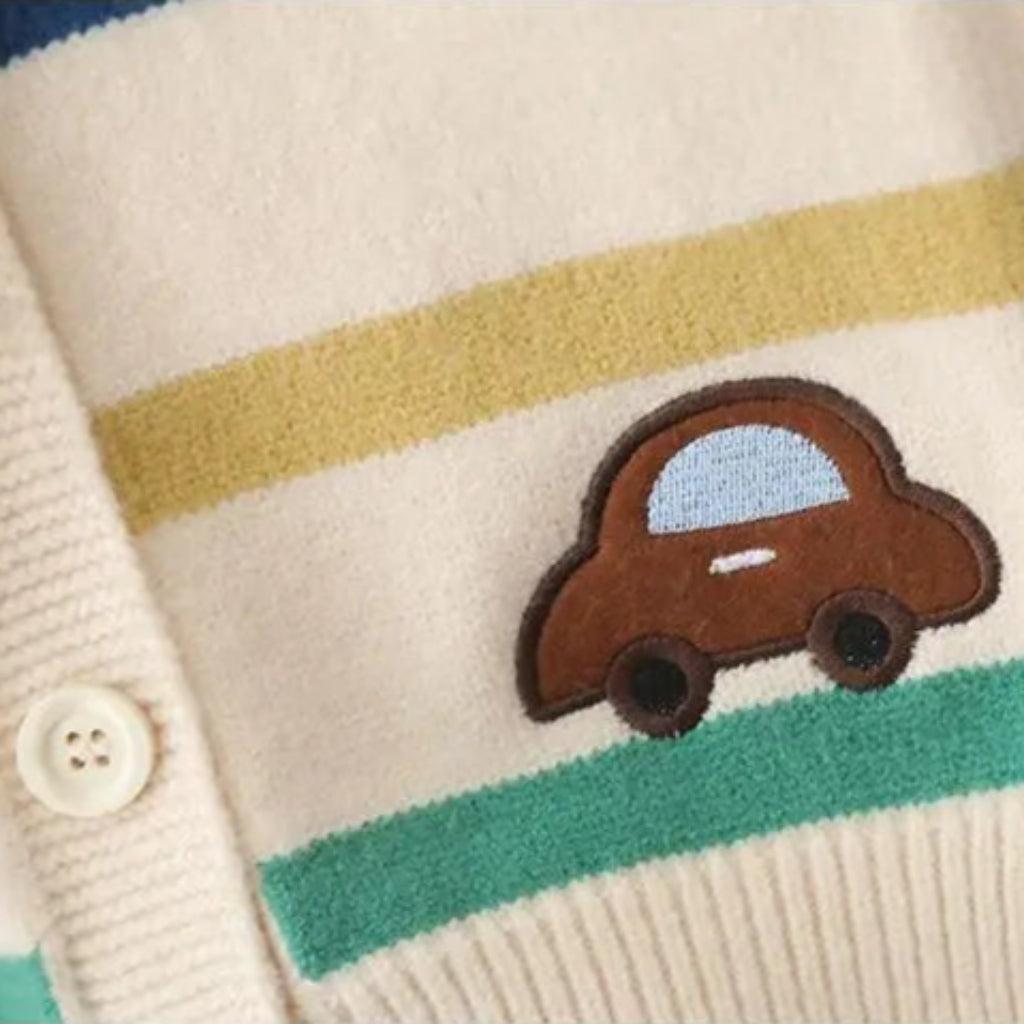 Boys' Cars Cardigan with Straps