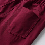 Boys’ Christmas Plaid Shirt with Maroon Suspender Pants