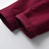 Boys’ Christmas Plaid Shirt with Maroon Suspender Pants