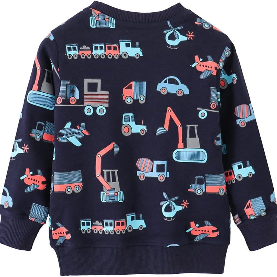 Boys' Cotton Sweatshirts with Trucks