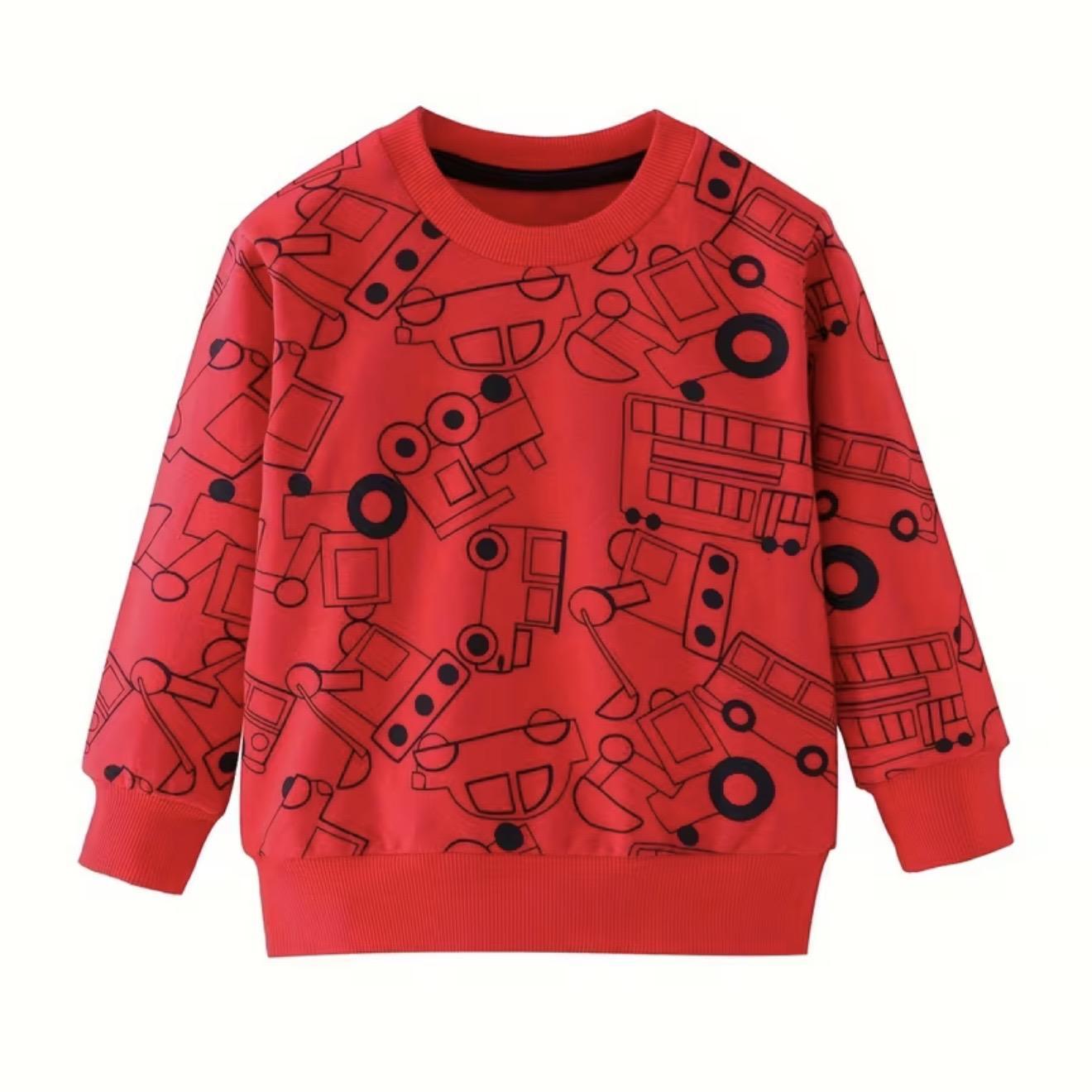 Boys' Cotton Sweatshirts with Trucks