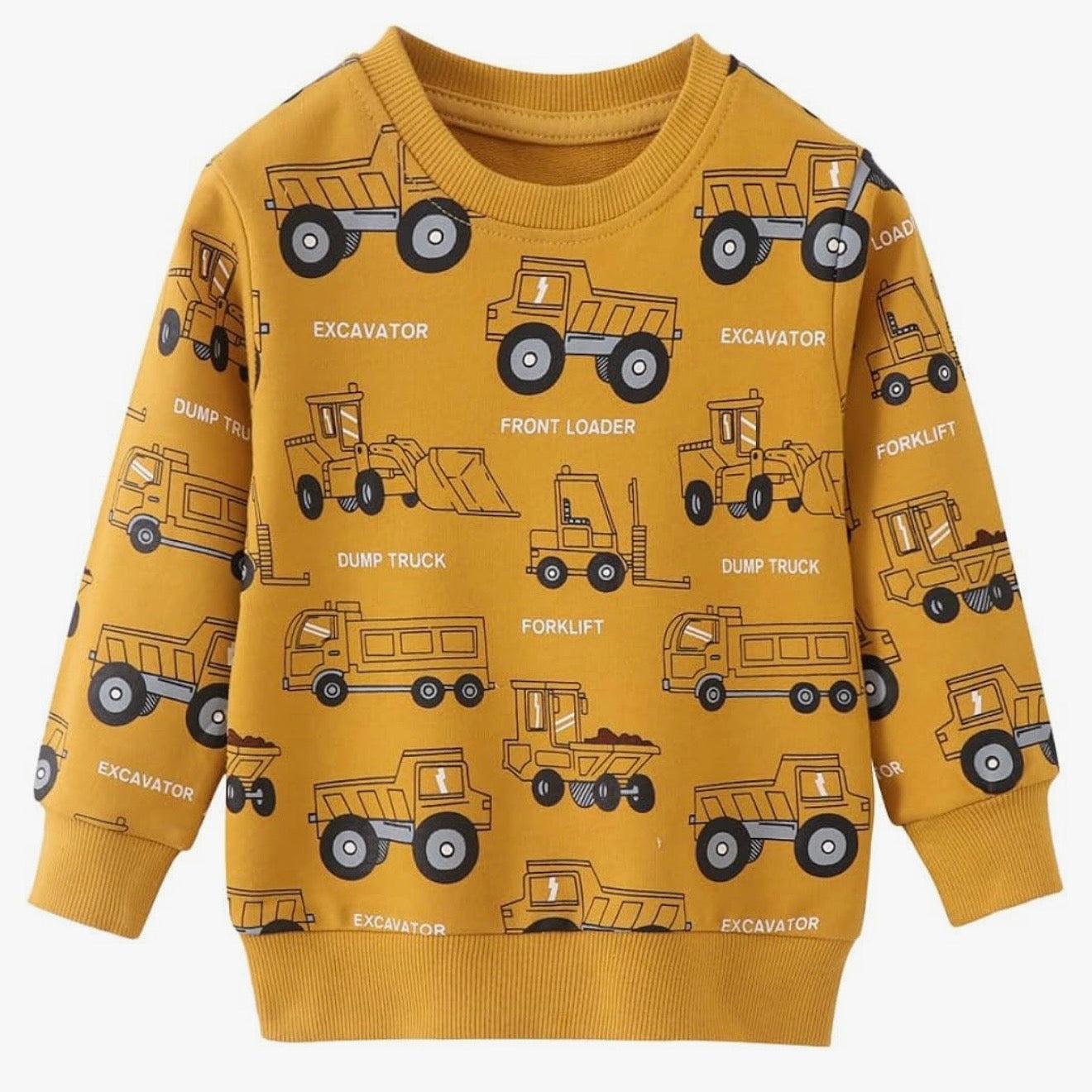 Boys' Cotton Sweatshirts with Trucks