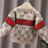 Boys' Cozy Bear & Heart Knit Sweater