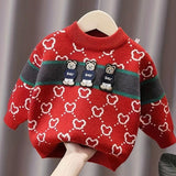 Boys' Cozy Bear & Heart Knit Sweater