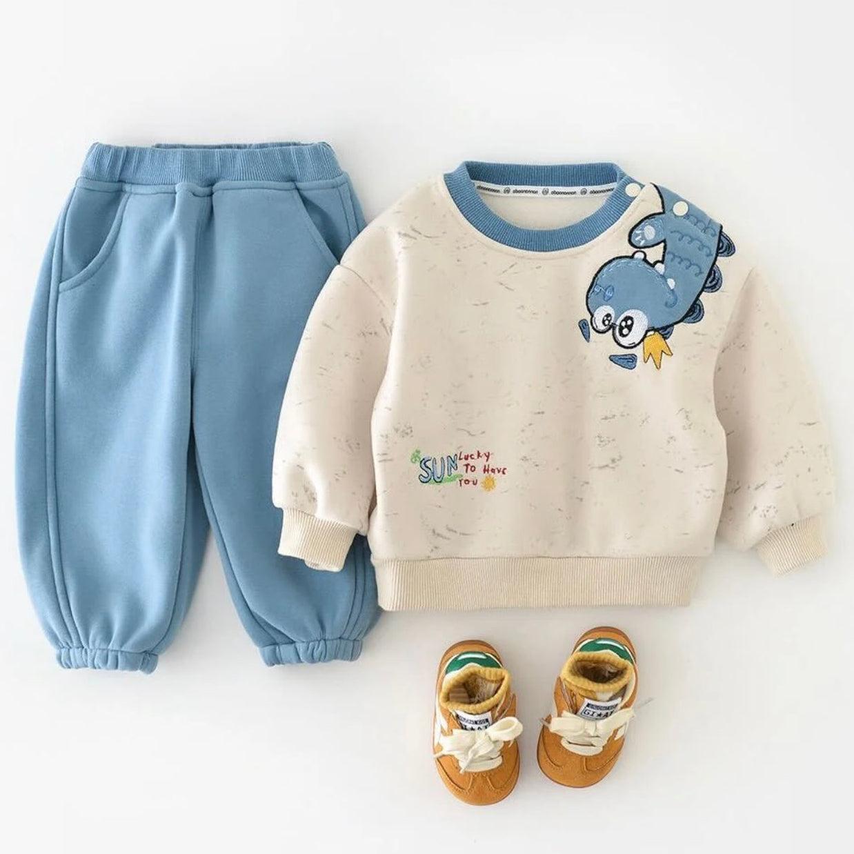 Boys’ Cozy Winter Sweater & Pants Set