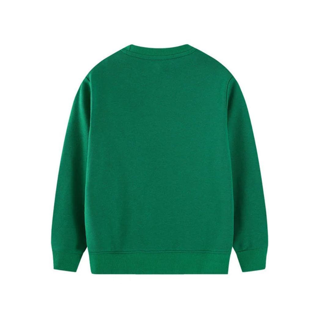 Boys' Green Construction Cars Sweatshirt