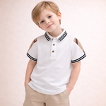 Boys' Summer White Polo T-Shirt