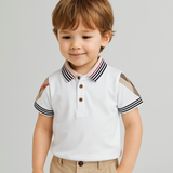 Boys' Summer White Polo T-Shirt