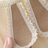 Bunny Tail Knit Girls Button Up Vest